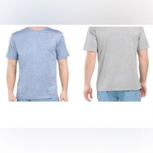 2 Men’s TRUNKS SURF & SWIM Rash Guards, UPF 50 sz M Blue Dusk & Grey Goose NWT